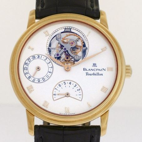 Blancpain Villeret Tourbillon watch with skeleton window in dial